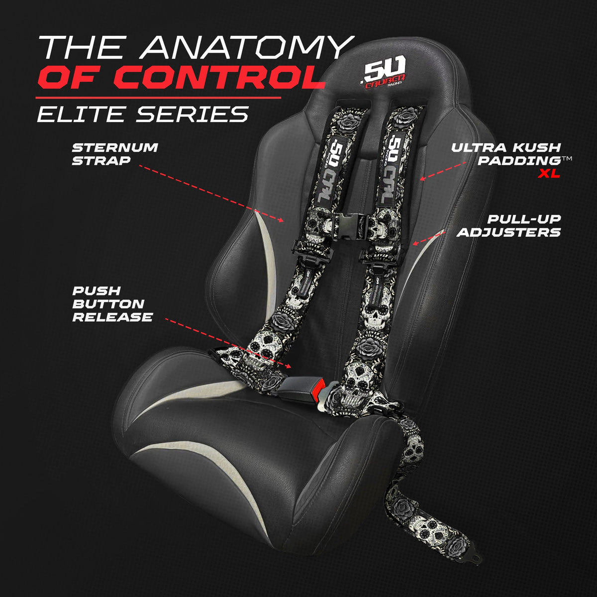 Elite Series 2" & 3" 4 point Harness with push button release