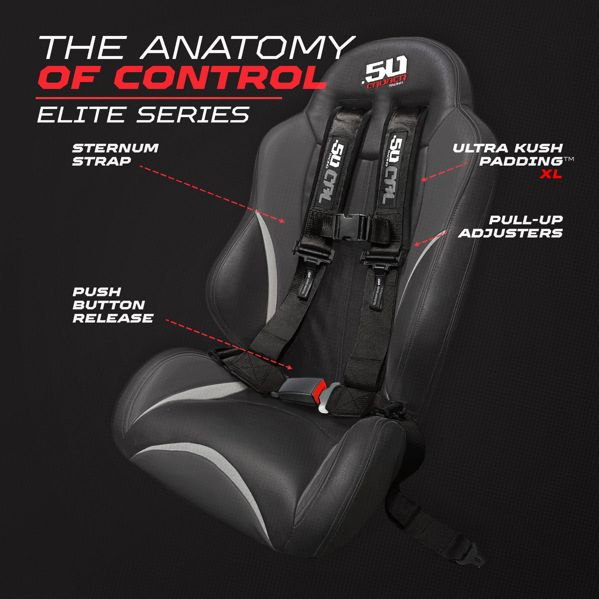 Elite Series 2" & 3" 4 point Harness with push button release