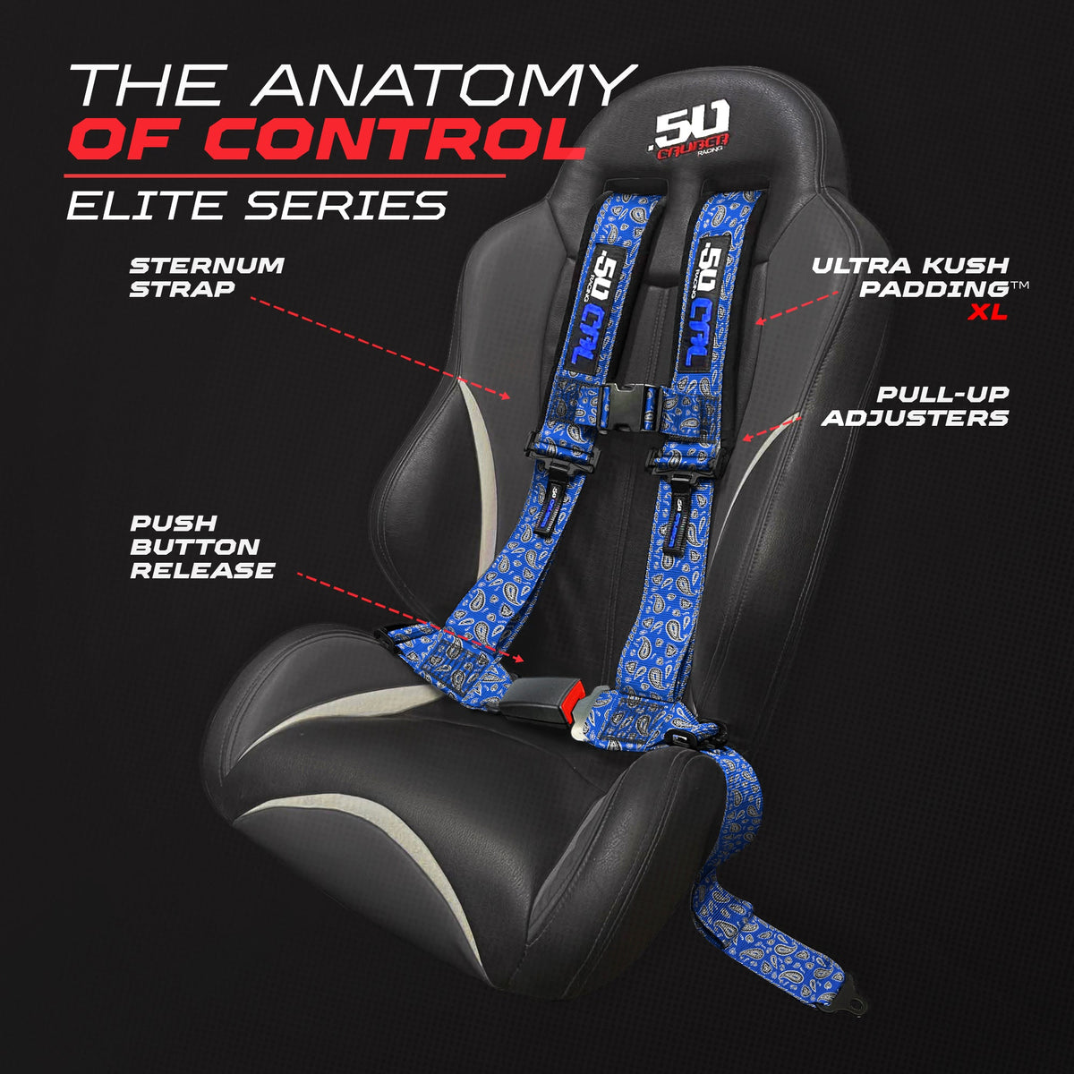 Elite Series 2" & 3" 4 point Harness with push button release