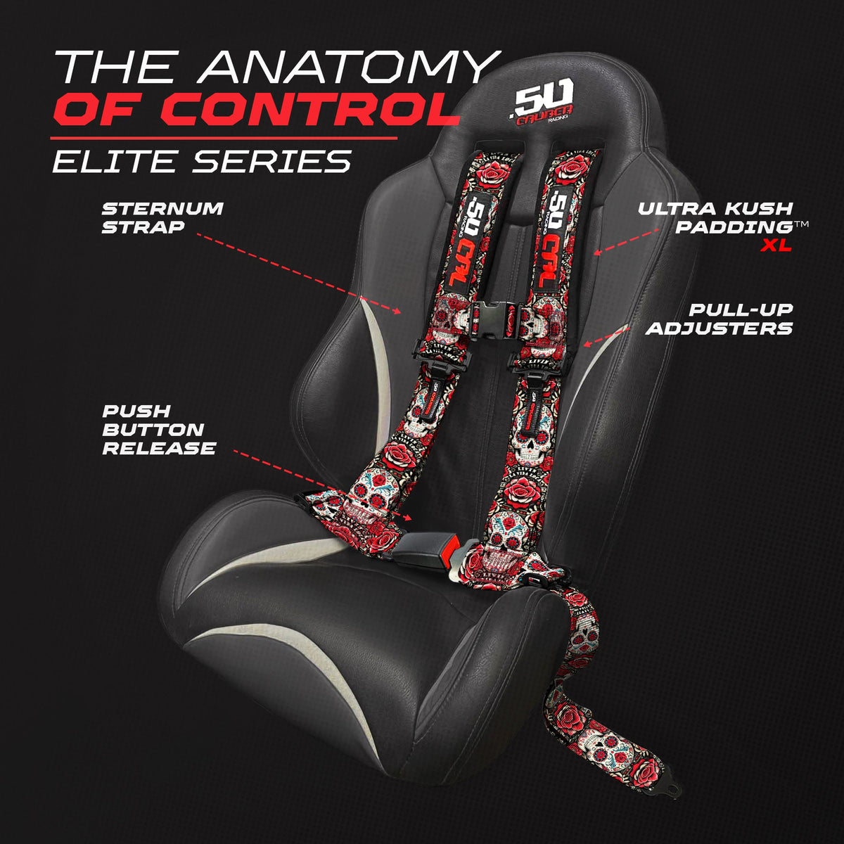 Elite Series 2" & 3" 4 point Harness with push button release