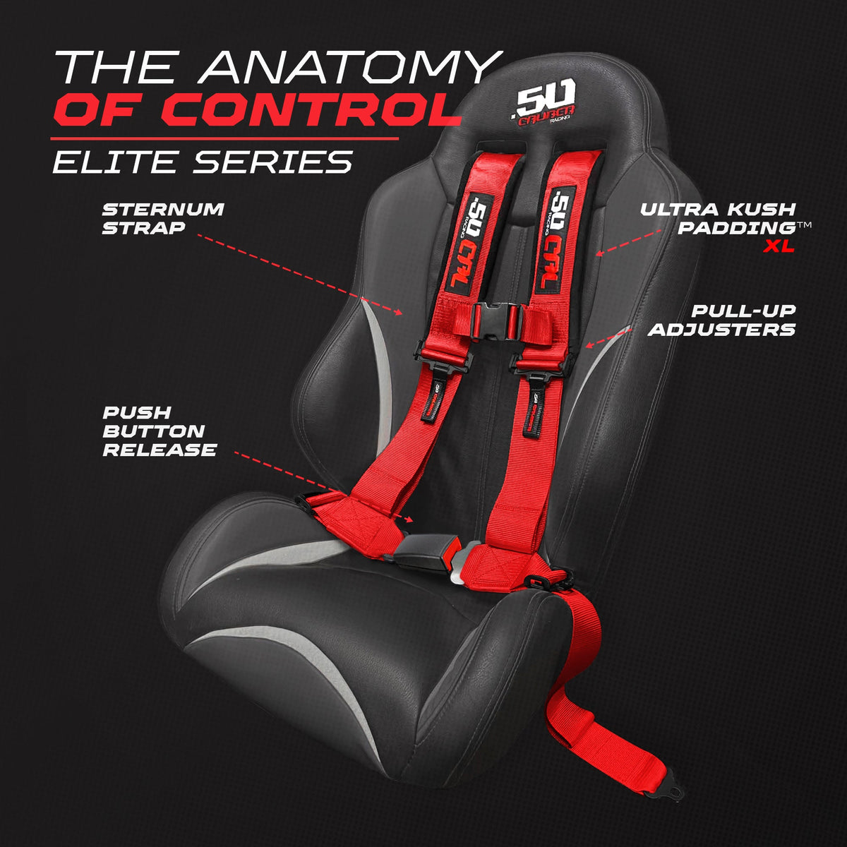 Elite Series 2" & 3" 4 point Harness with push button release