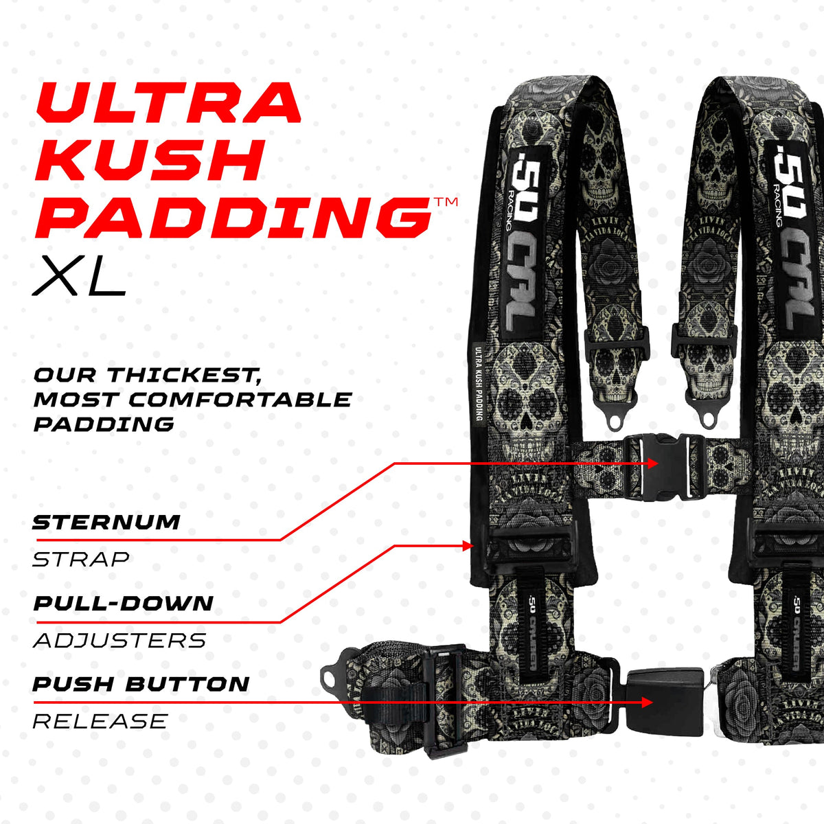 Elite Series 2" & 3" 4 point Harness with push button release