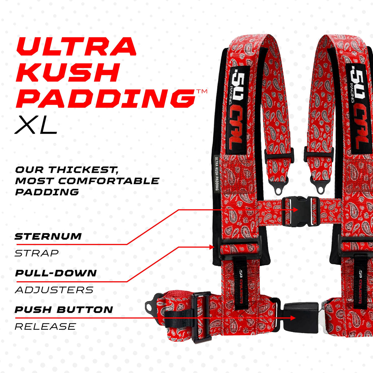 Elite Series 2" & 3" 4 point Harness with push button release
