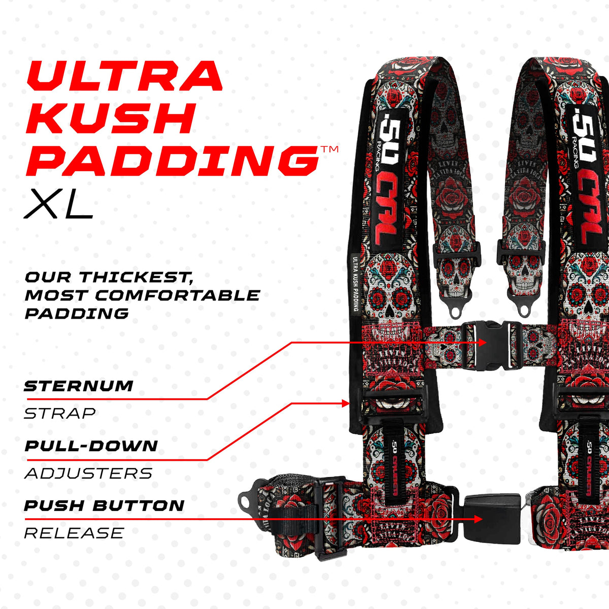 Elite Series 2" & 3" 4 point Harness with push button release