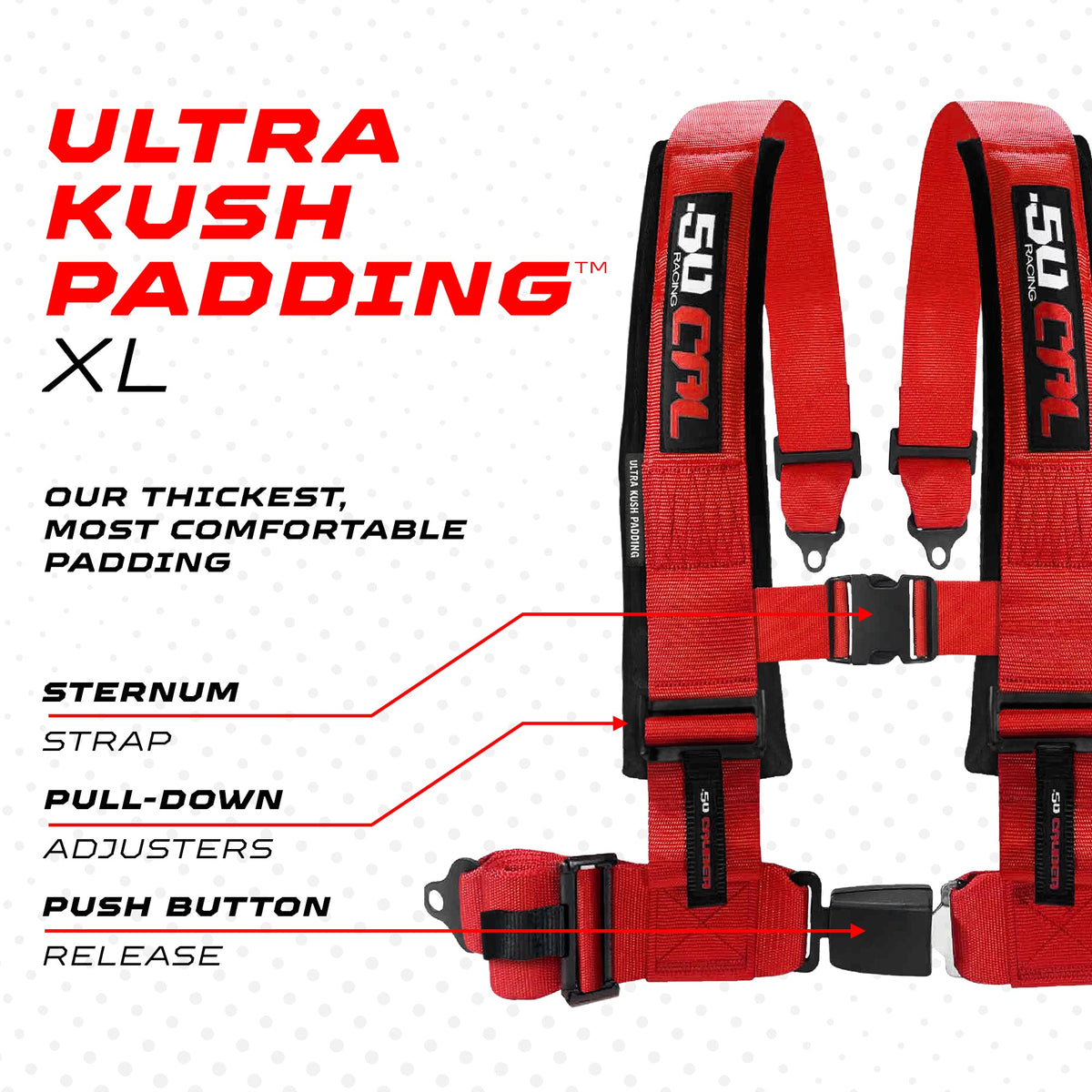 Elite Series 2" & 3" 4 point Harness with push button release
