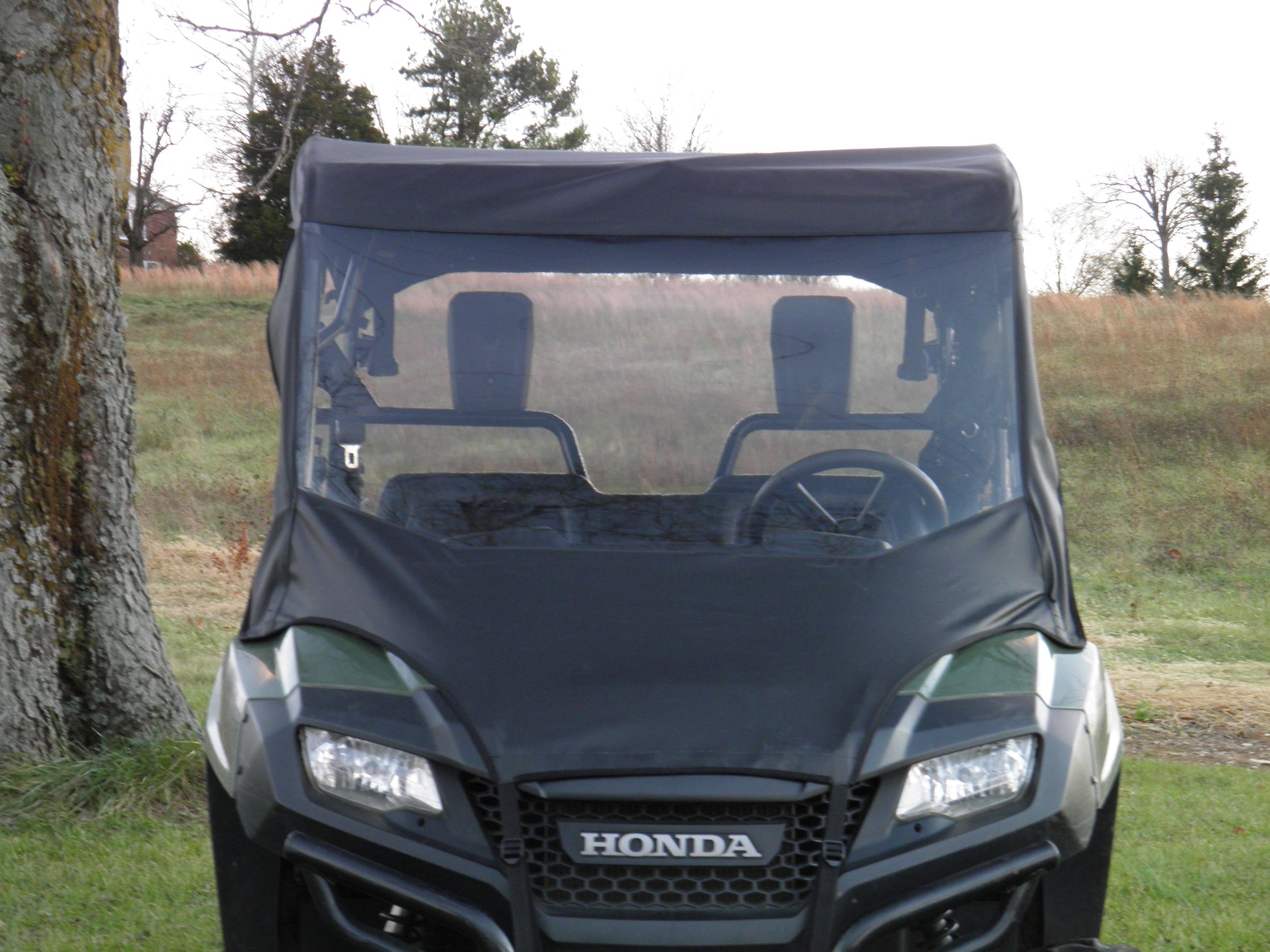 Honda Pioneer 700 4-Seater - Vinyl Windshield (HONP74-WTR-BLK) - 3 Star UTV