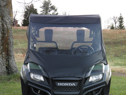 Honda Pioneer 700 4-Seater - Vinyl Windshield (HONP74-WTR-BLK) - 3 Star UTV