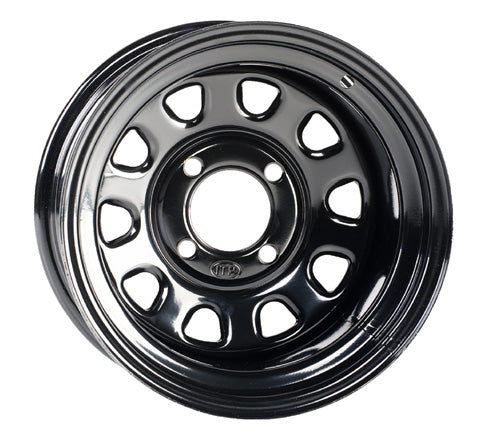 ITP Delta, Black - 12X7 4/156 & 10mm Bolt Holes - 1223056014B