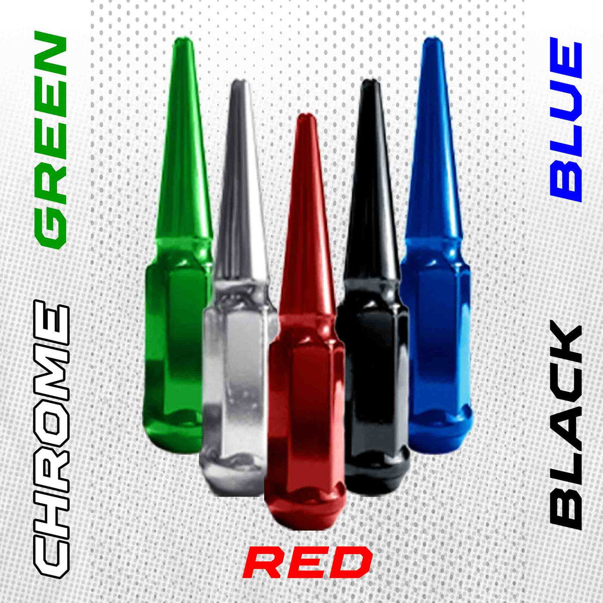 1/2 Inch Extended Spike Lug Nuts - 60 Degree Taper Seat
