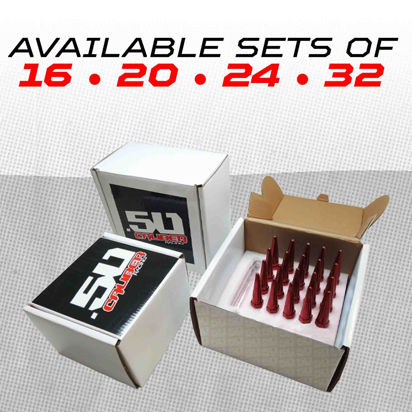 3/8-24 Extended Spike Lug Nuts - 60 Degree Taper Seat