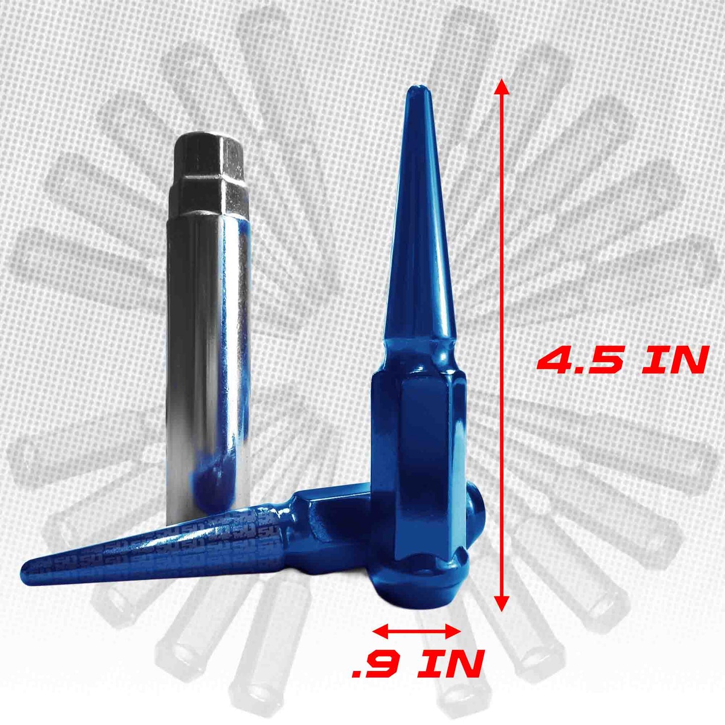 1/2 Inch Extended Spike Lug Nuts - 60 Degree Taper Seat