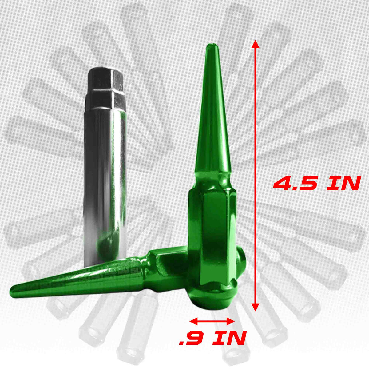 1/2 Inch Extended Spike Lug Nuts - 60 Degree Taper Seat