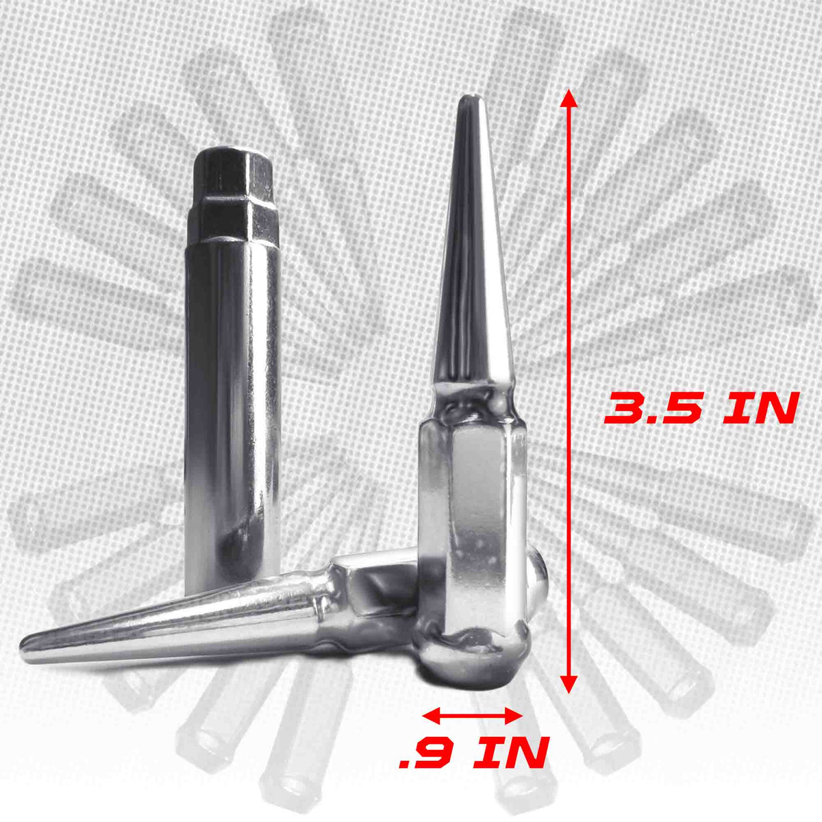 12x1.25mm Extended Spike Lug Nuts - 60 Degree Taper Seat