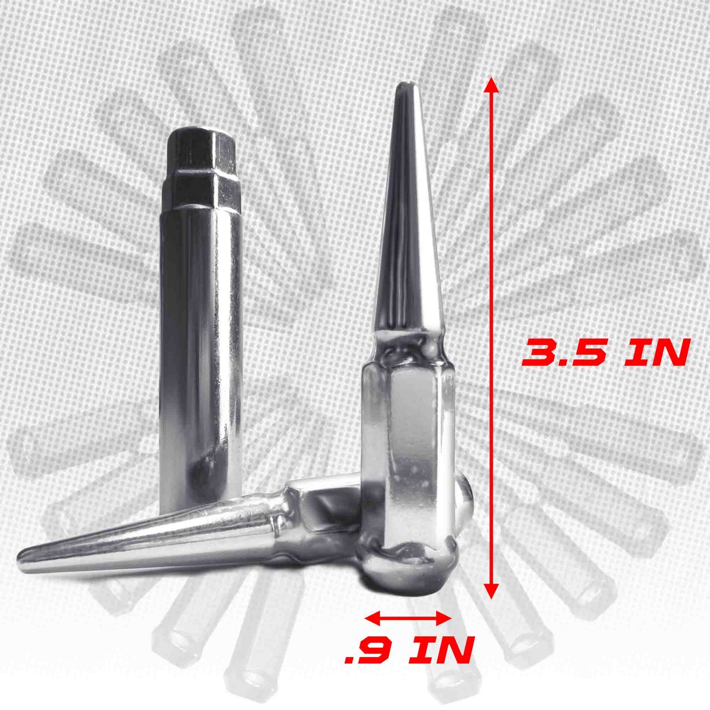 3/8-24 Extended Spike Lug Nuts - 60 Degree Taper Seat