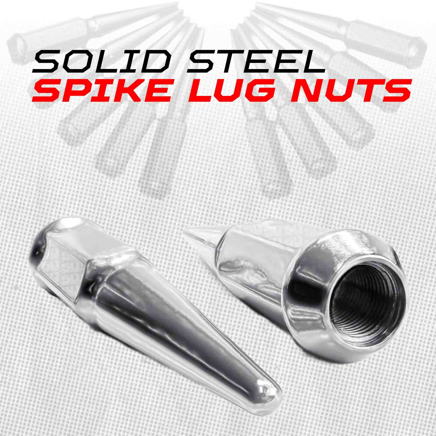 12x1.5mm Extended Spike Lug Nuts - 60 Degree Taper Seat
