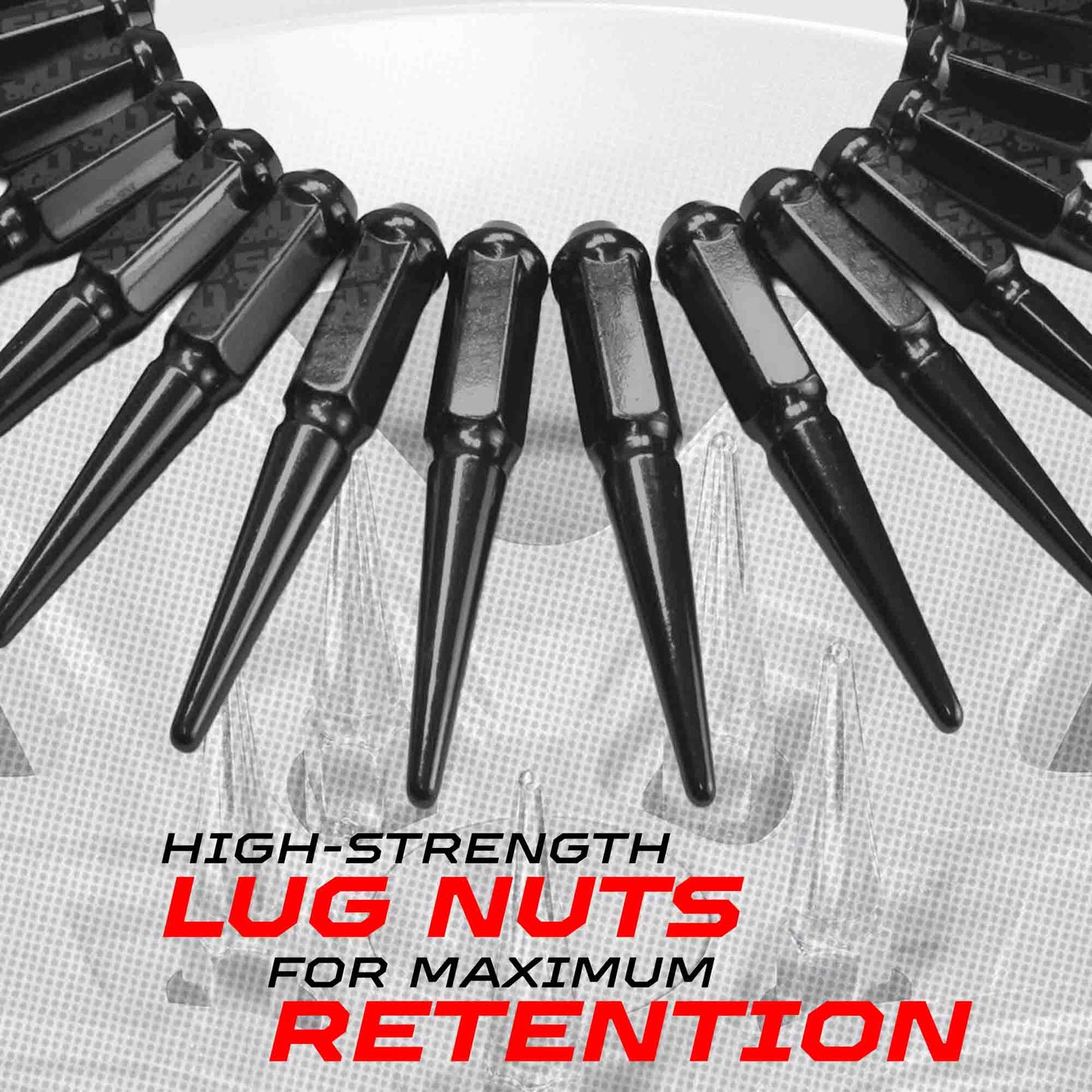3/8-24 Extended Spike Lug Nuts - 60 Degree Taper Seat