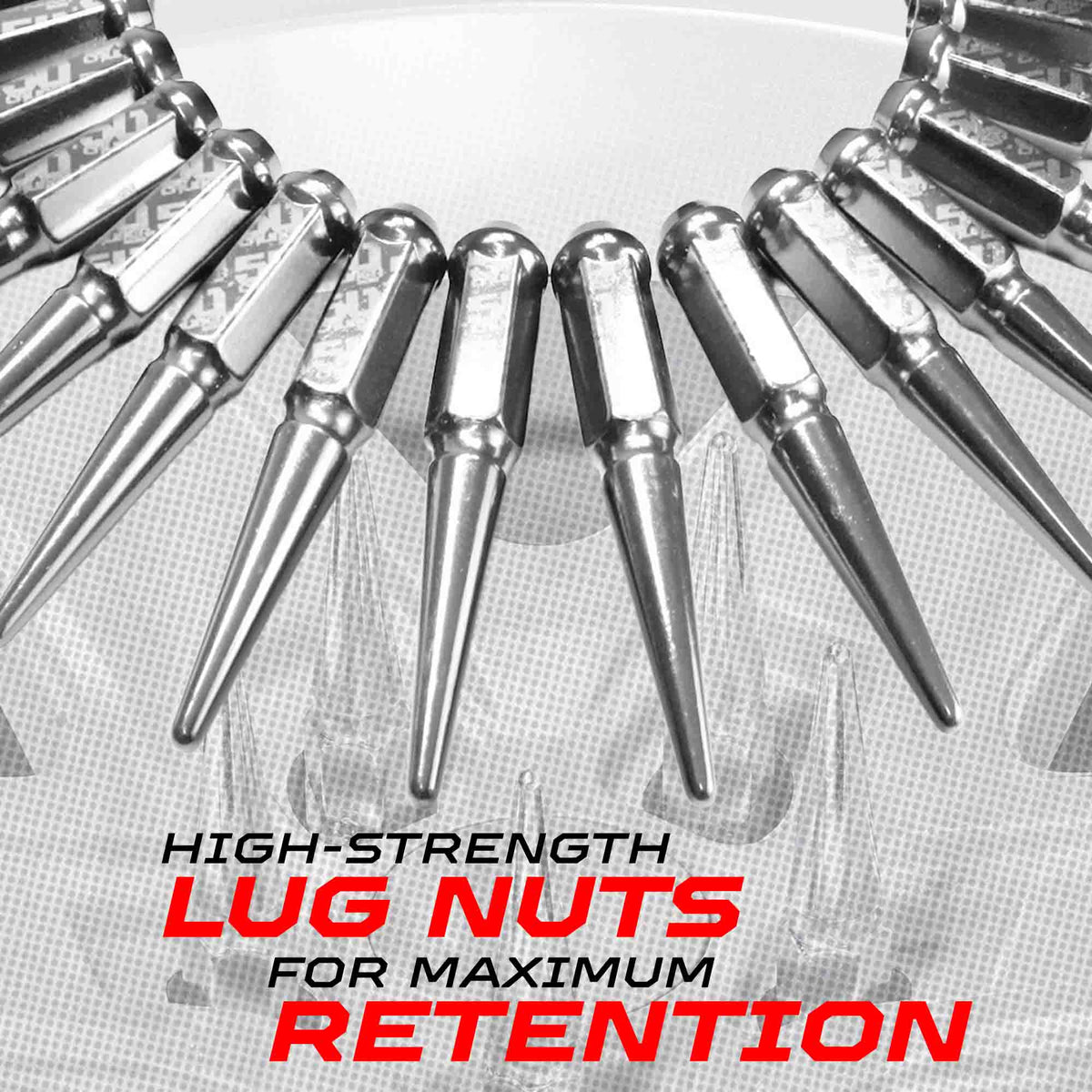 3/8-24 Extended Spike Lug Nuts - 60 Degree Taper Seat
