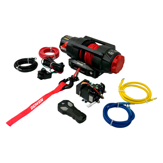 Heavy Duty 3500Lb  Synthetic Rope Winch w/Wireless Remote