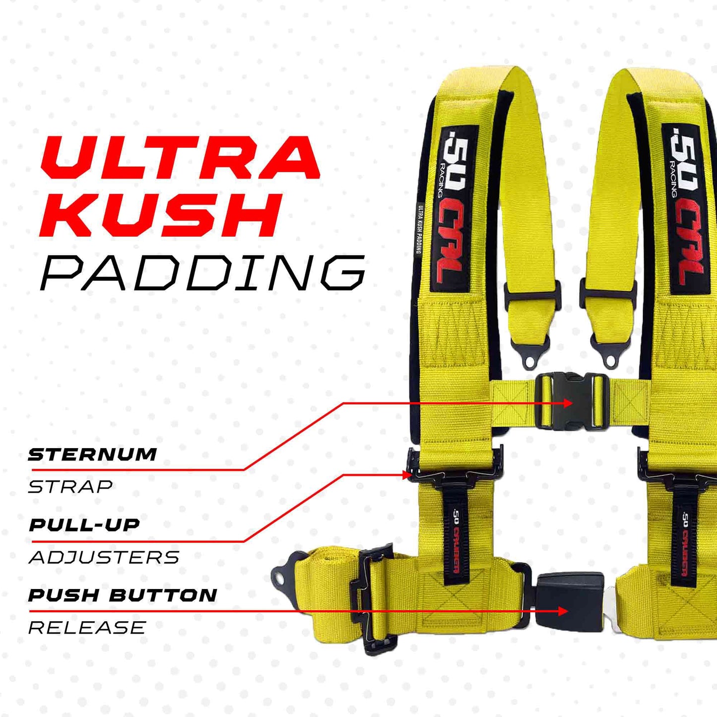 Pro Series 2" & 3" 4 point Harness with push button release