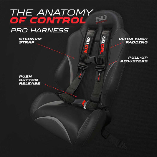 Pro Series 2" & 3" 4 point Harness with push button release
