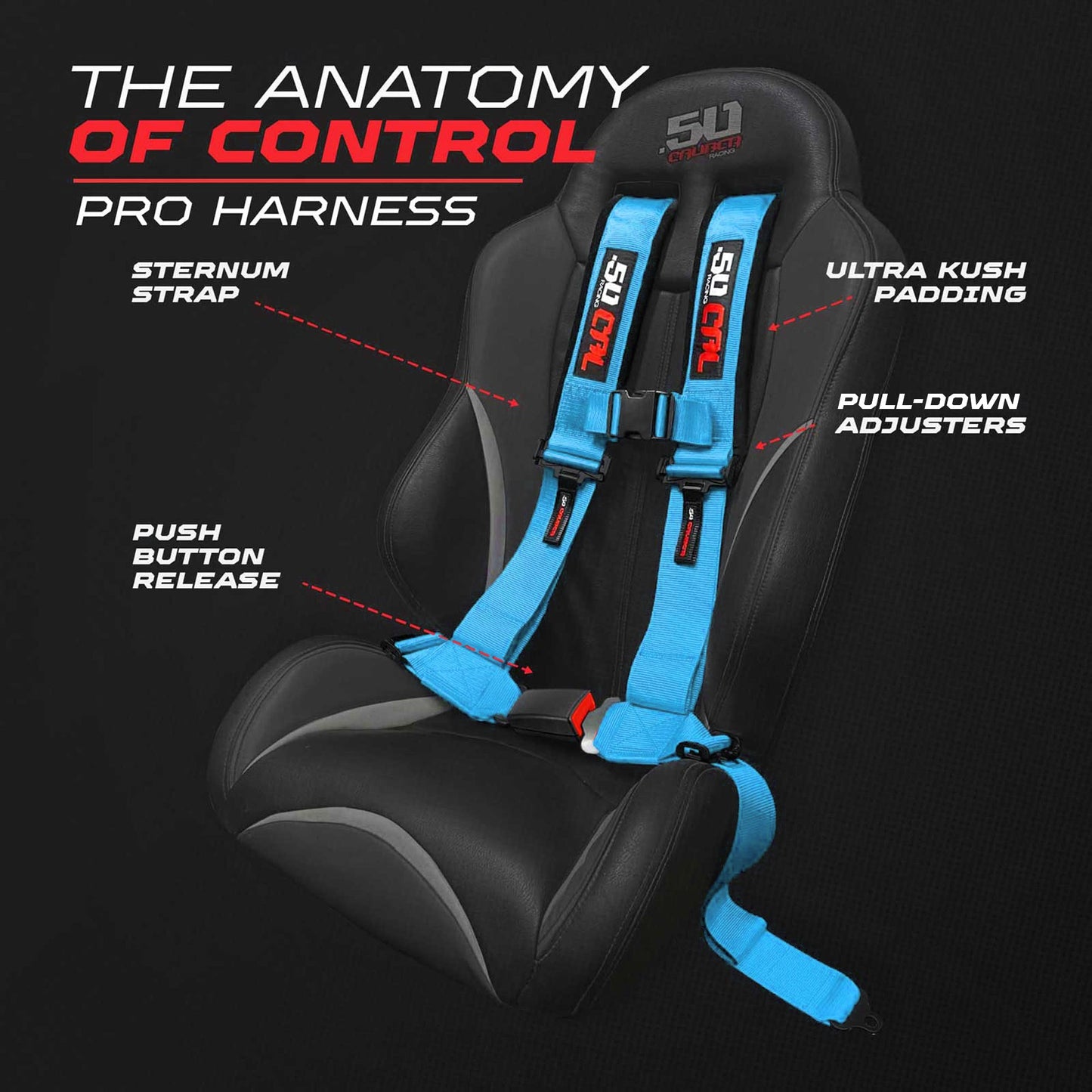 Pro Series 2" & 3" 4 point Harness with push button release