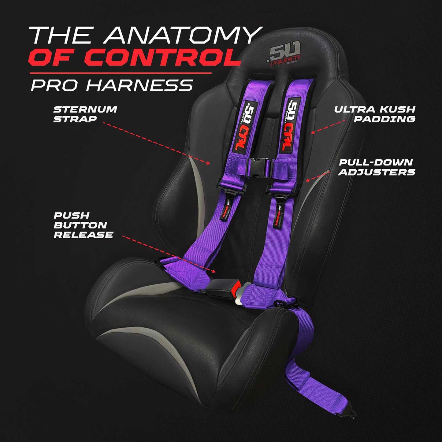 Pro Series 2" & 3" 4 point Harness with push button release