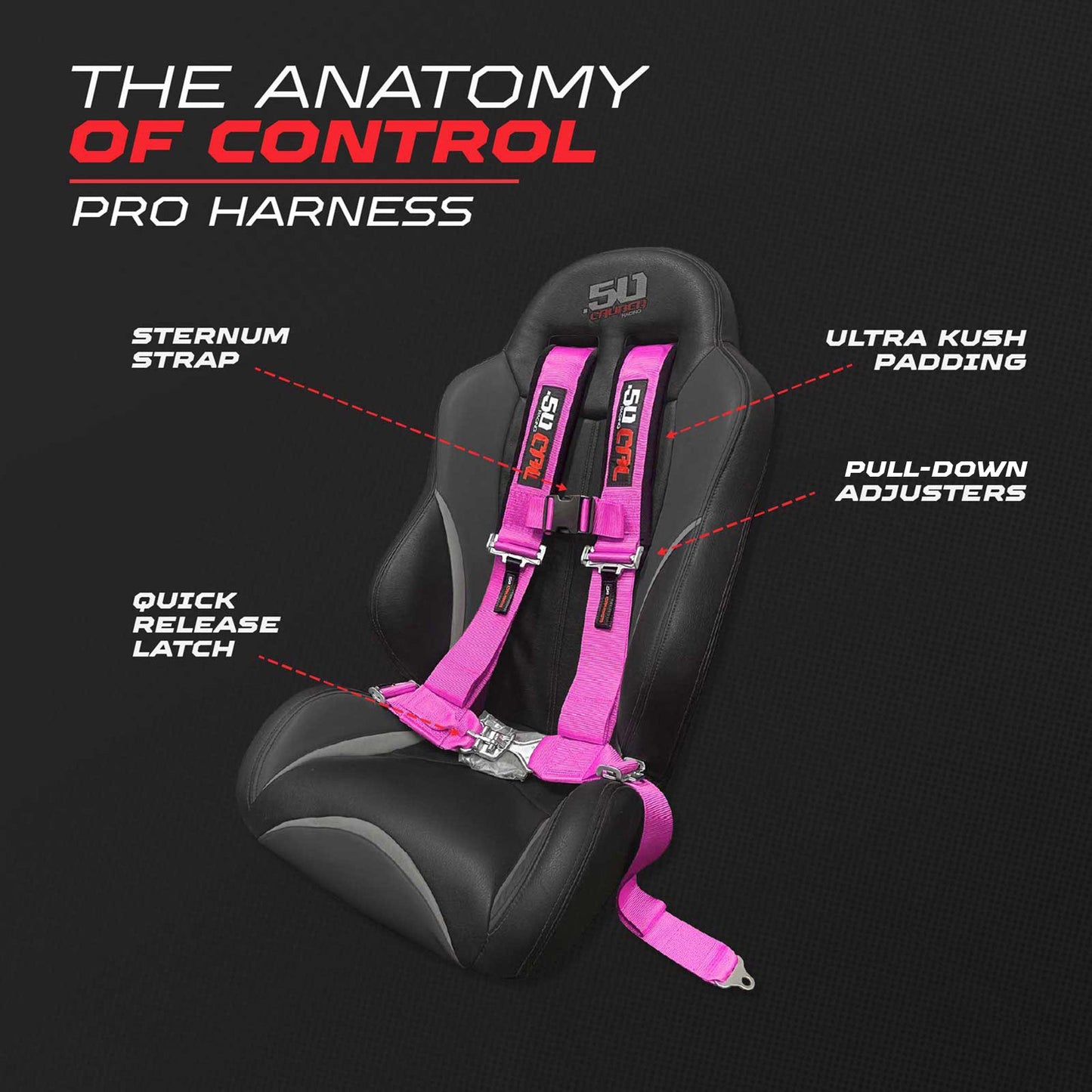 Pro Series 2" 4 point Latch Harness 50 Caliber Racing Harness