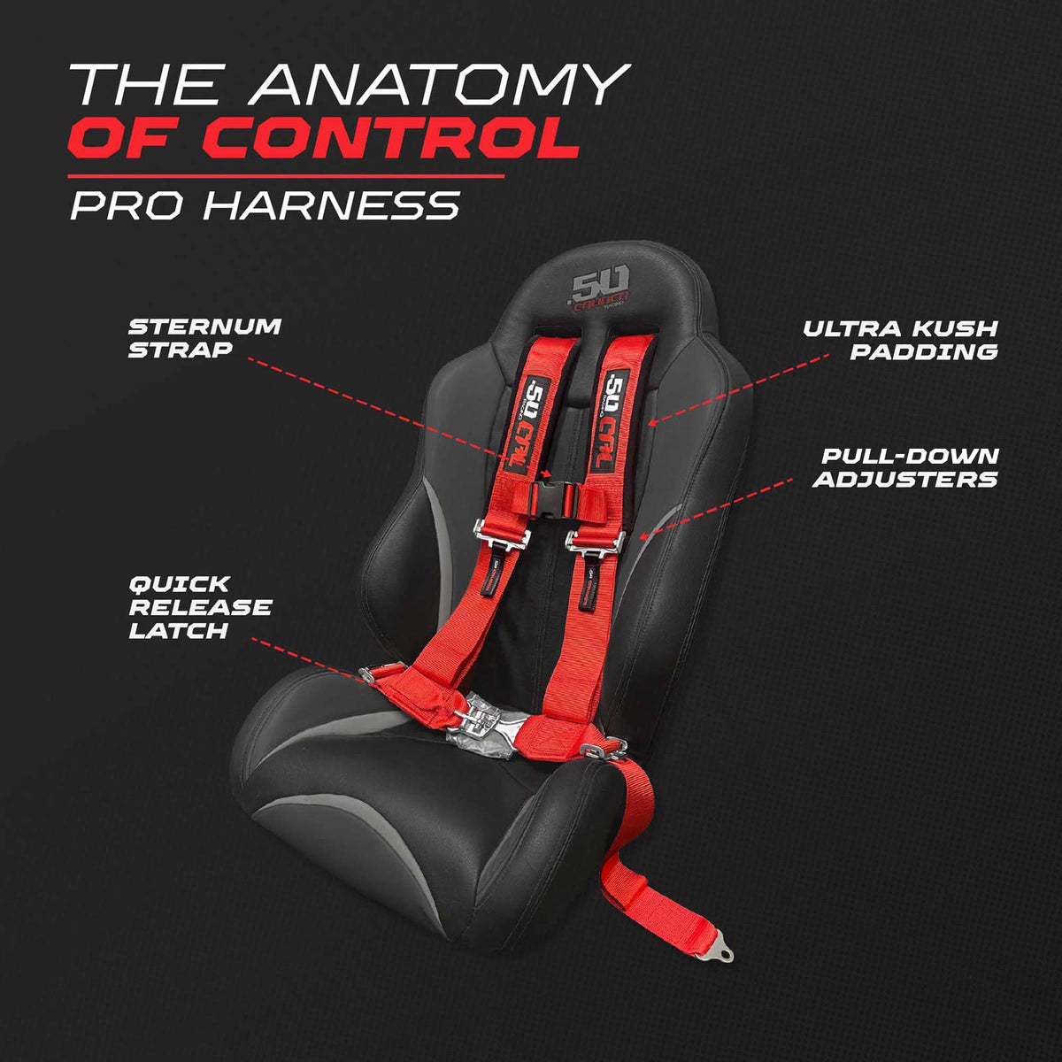 Pro Series 2" 4 point Latch Harness 50 Caliber Racing Harness