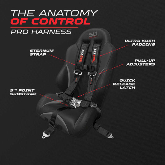 3" 5 point Pro Series Latch Harness 50 Caliber Racing Harness
