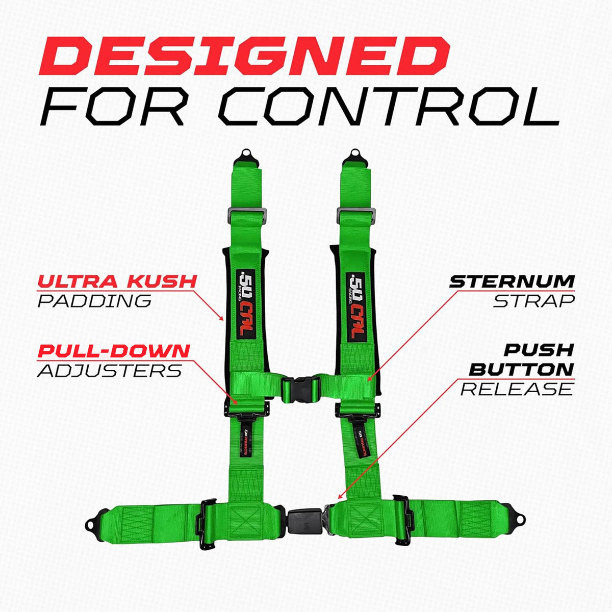 Pro Series 2" & 3" 4 point Harness with push button release