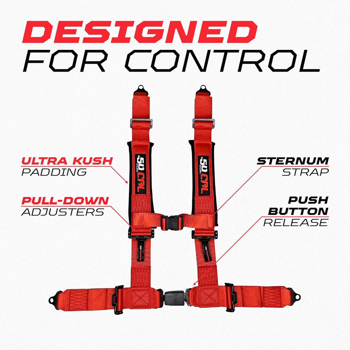 Pro Series 2" & 3" 4 point Harness with push button release