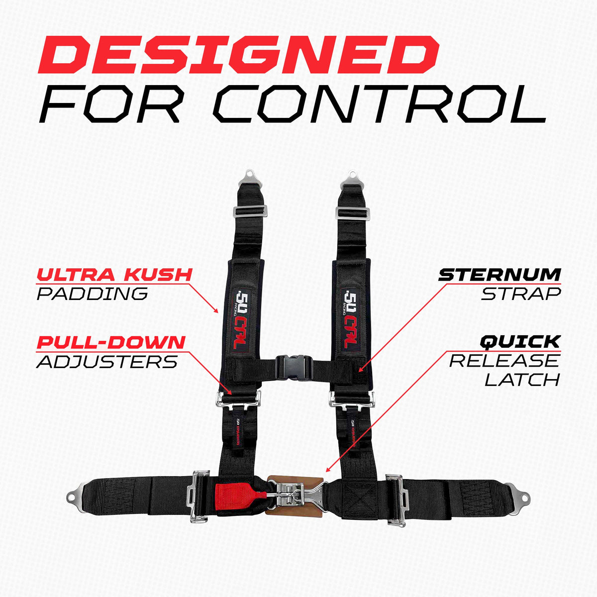 Pro Series 2" 4 point Latch Harness 50 Caliber Racing Harness