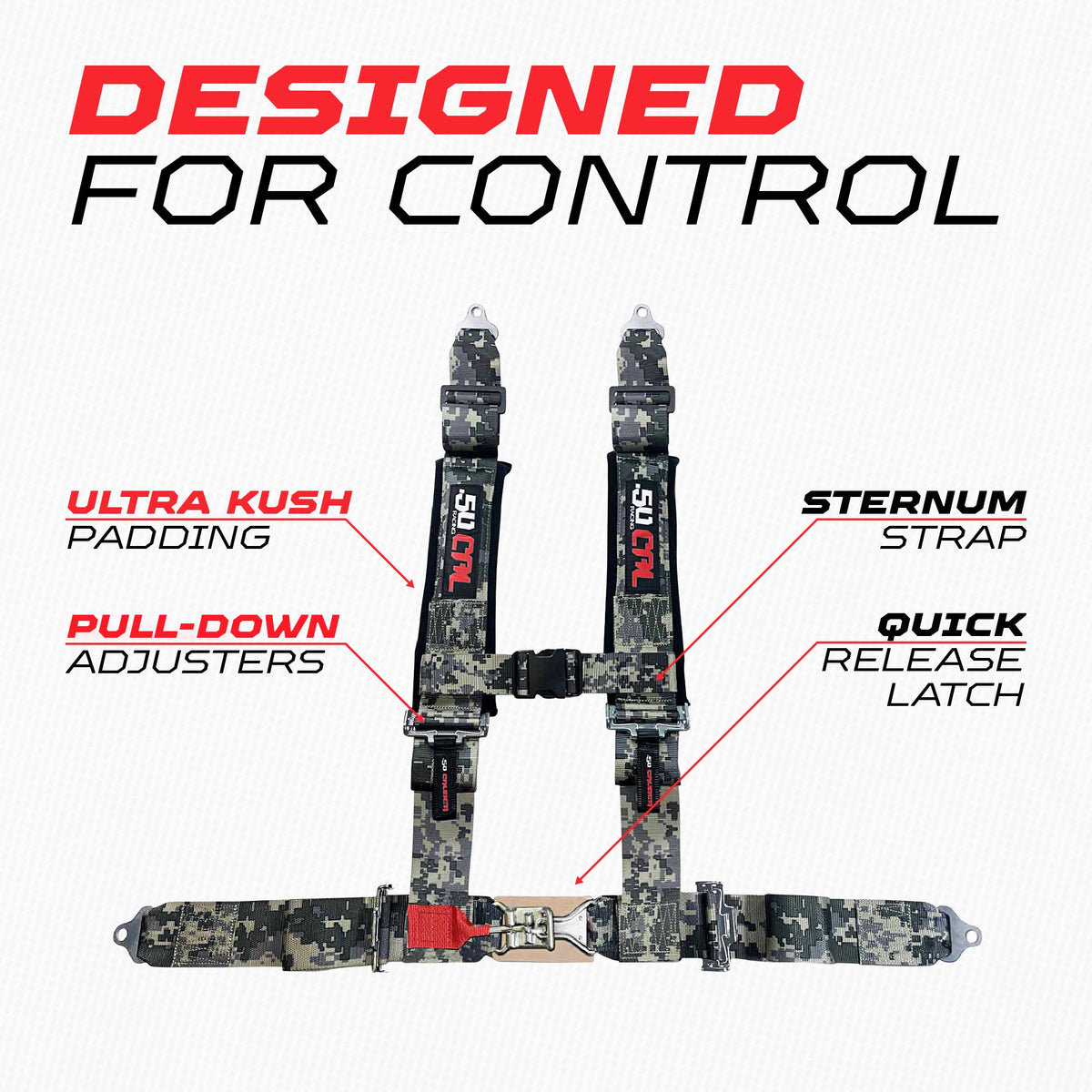 Pro Series 3" 4 point Latch Harness 50 Caliber Racing