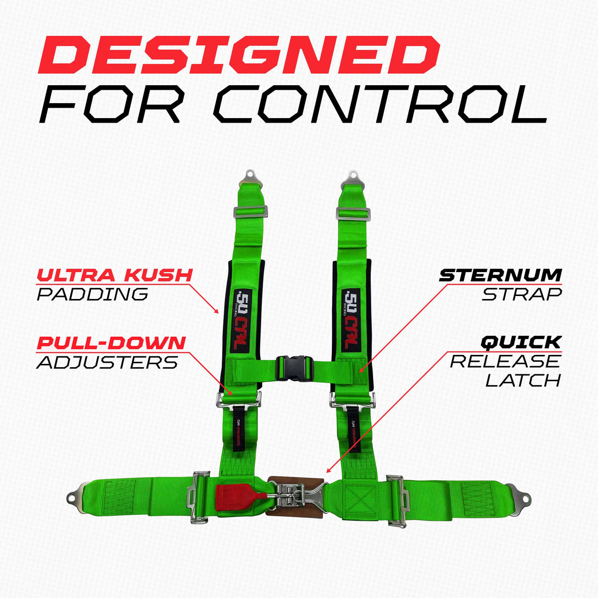 Pro Series 3" 4 point Latch Harness 50 Caliber Racing