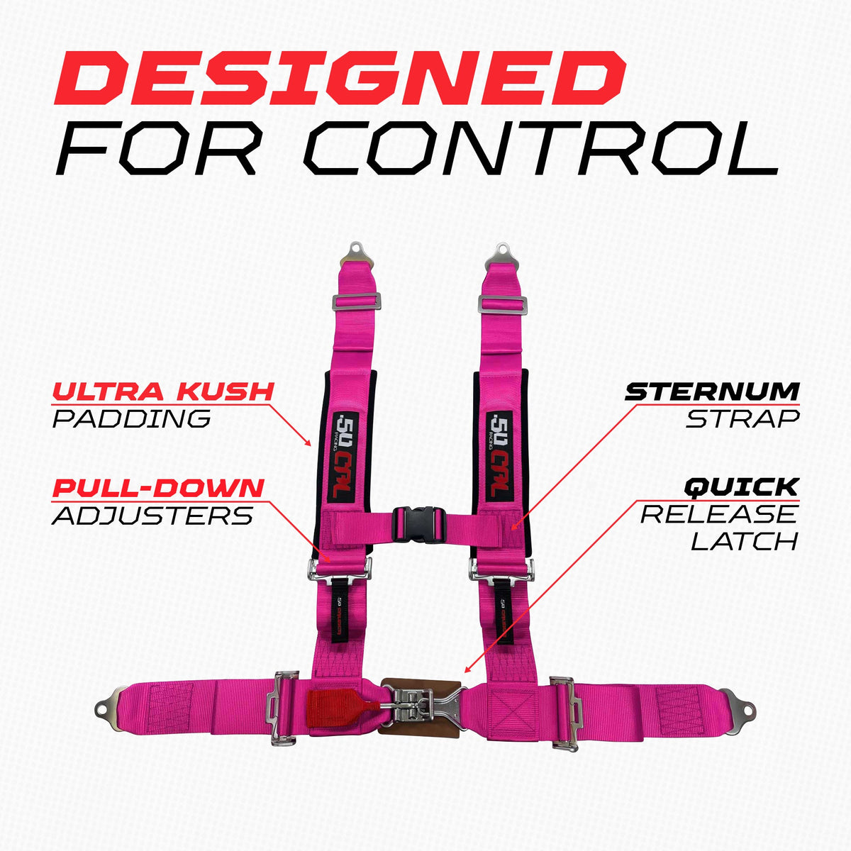 Pro Series 2" 4 point Latch Harness 50 Caliber Racing Harness