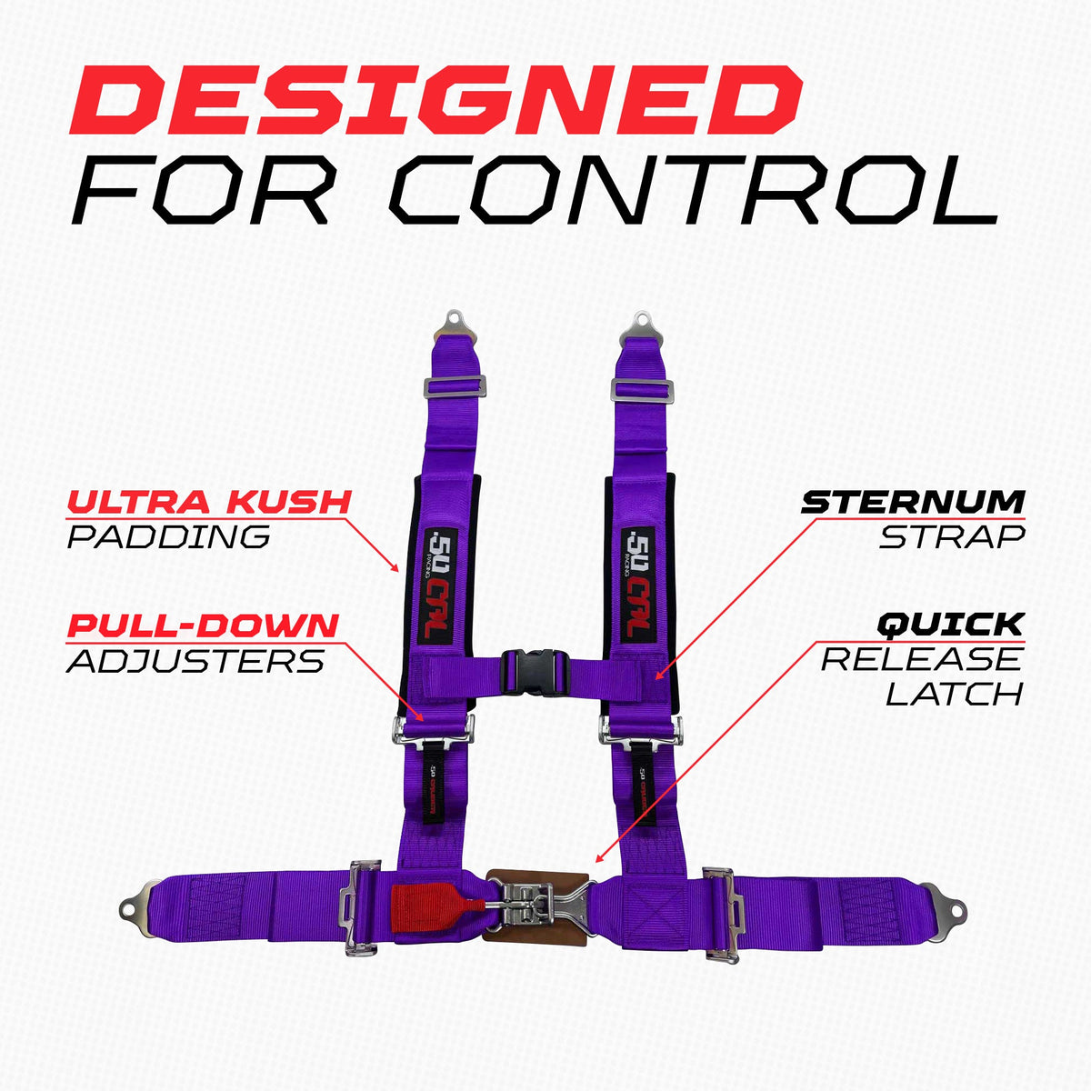 Pro Series 2" 4 point Latch Harness 50 Caliber Racing Harness