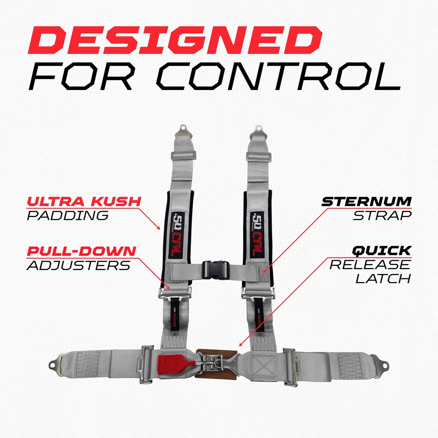 Pro Series 3" 4 point Latch Harness 50 Caliber Racing