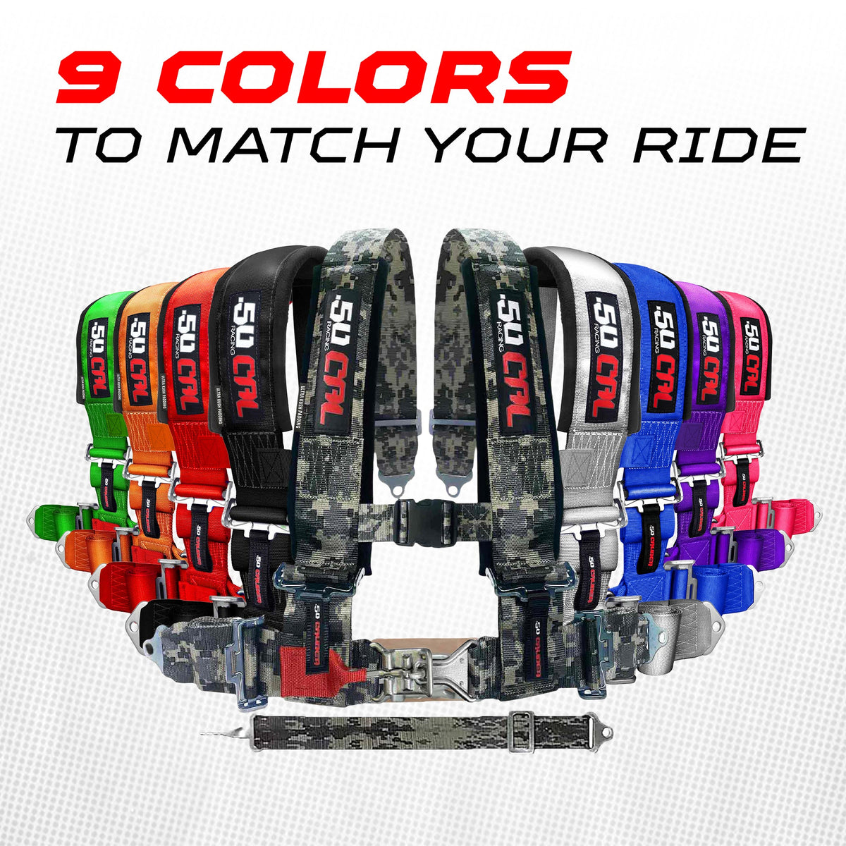 3" 5 point Pro Series Latch Harness 50 Caliber Racing Harness