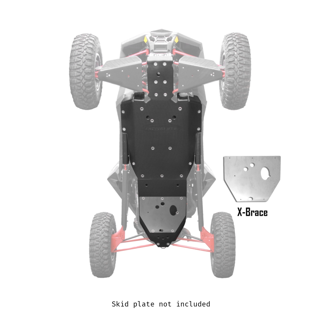 Factory UTV Polaris RZR RS1 X-Brace for UHMW Skid Plate - Factory UTV