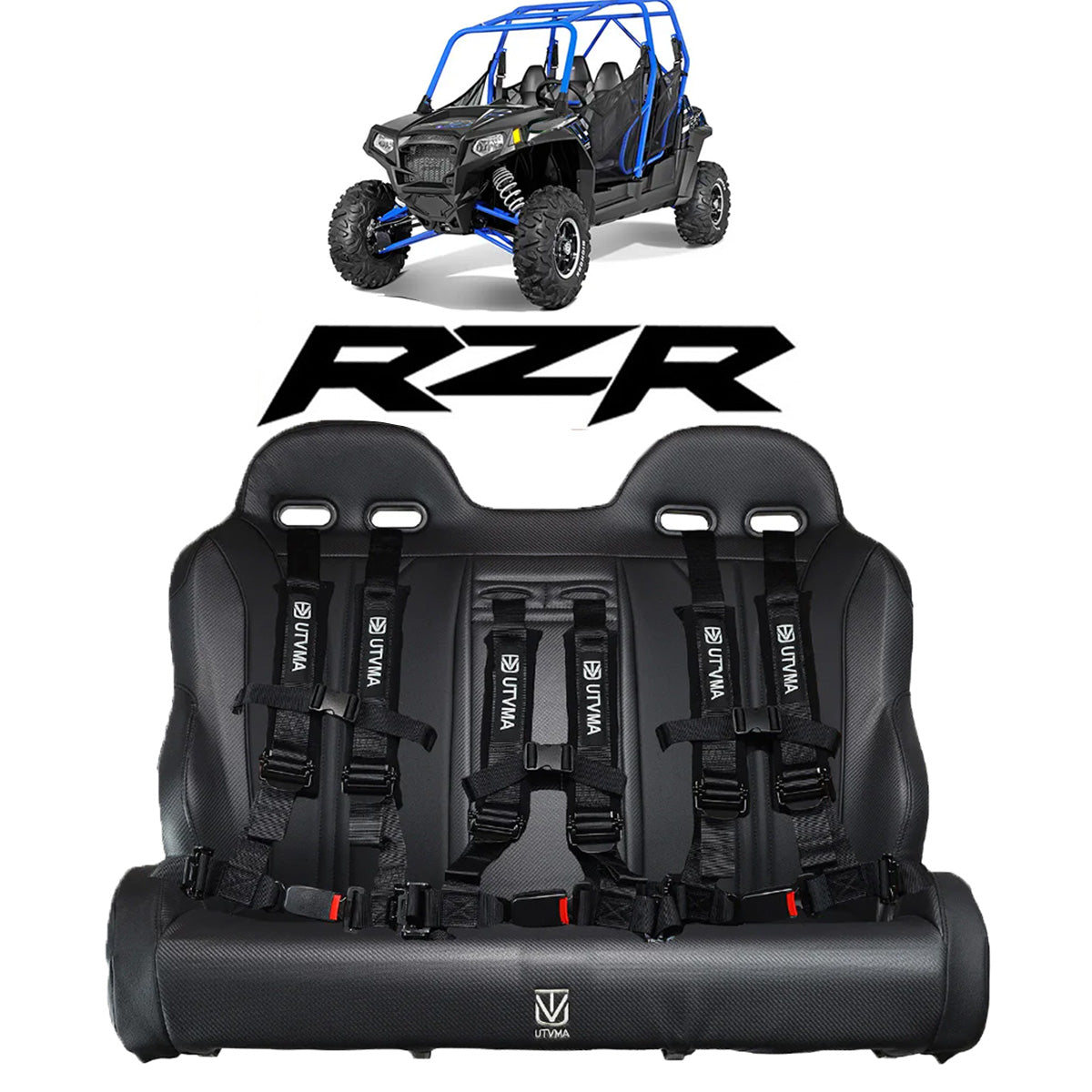 RZR 900/800 Rear Bench Seat W Harness... – JKLOFFROAD