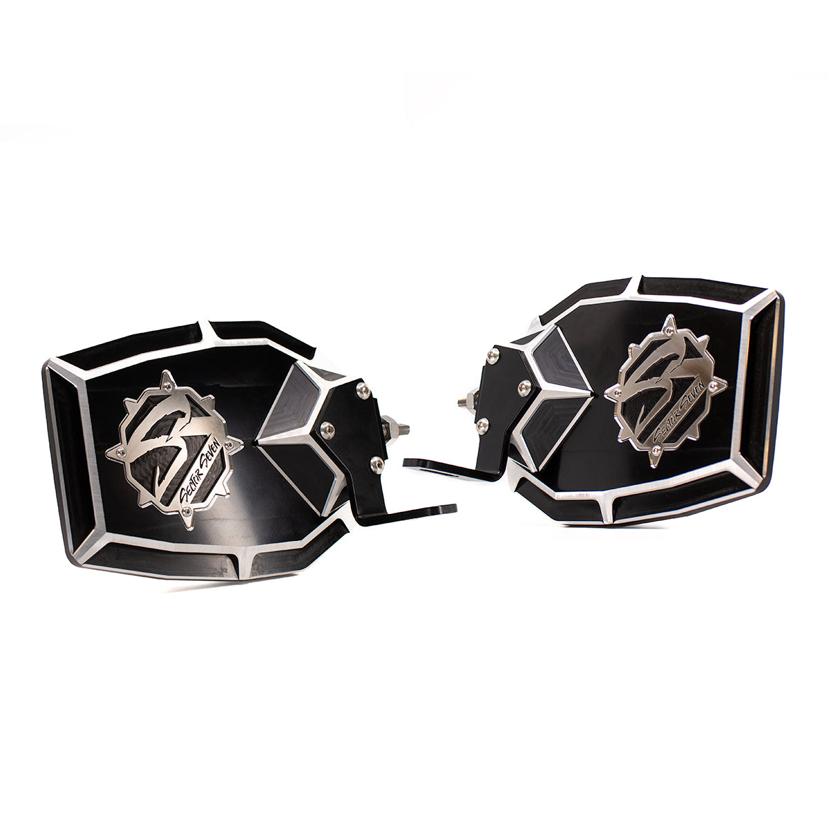 Sector Seven Navigator Mirrors With Light Brackets (M10-1.25 Threaded Ball Mount)