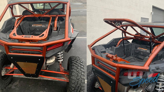Opening Spare Tire Mount with Shocks for the Polaris RZR 1000 by UTV Speed - UTVSI-OSTMWS-1