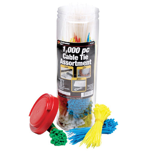 Cable Tie Assortment - 1000 Pc - W2925