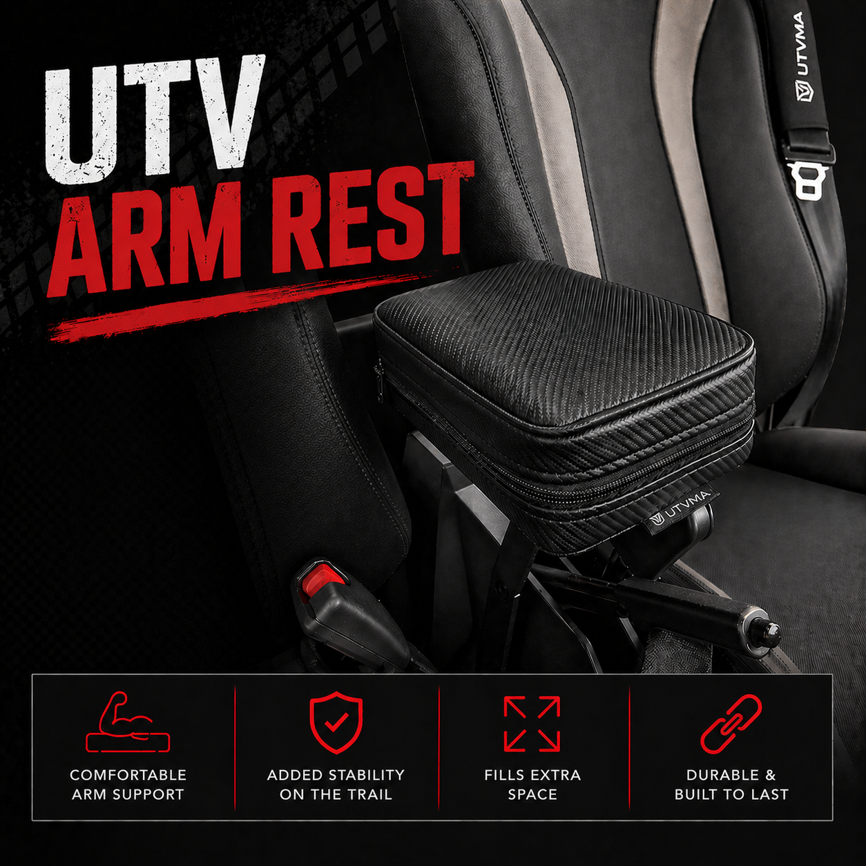 UTVMA Xpedition 2/4 Seater Front Armrest with Bracket (2024+) *Backorder till July 15th*