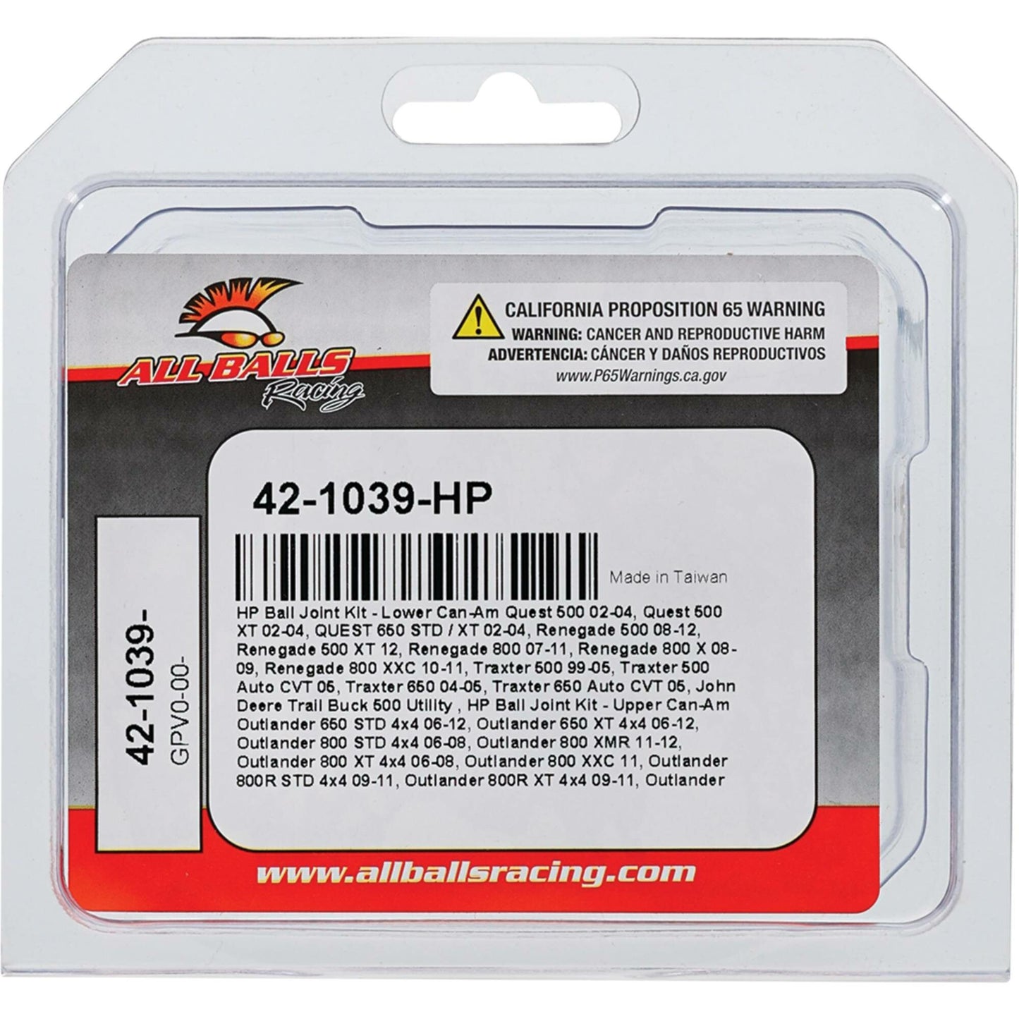 All Balls High Performance Ball Joint — MPN 42-1039-HP