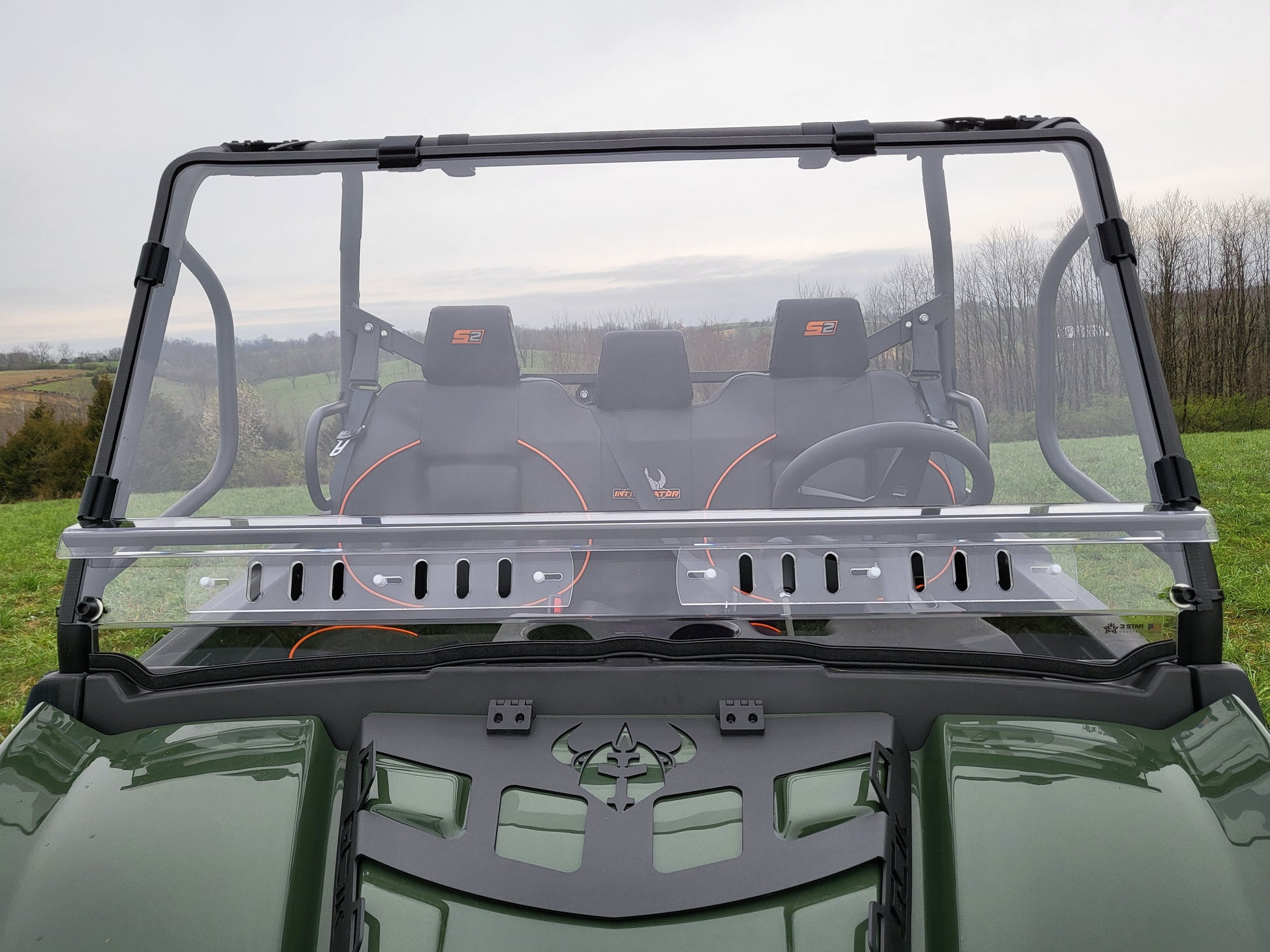 3 Star UTV Intimidator GC1K 6-Seater - 2 Pc Windshield with Ve... - 3 Star UTV
