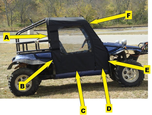 3 Star UTV Joyner Trooper T2 - Soft Doors (JOYTRO-DOF-BLK) - 3 Star UTV