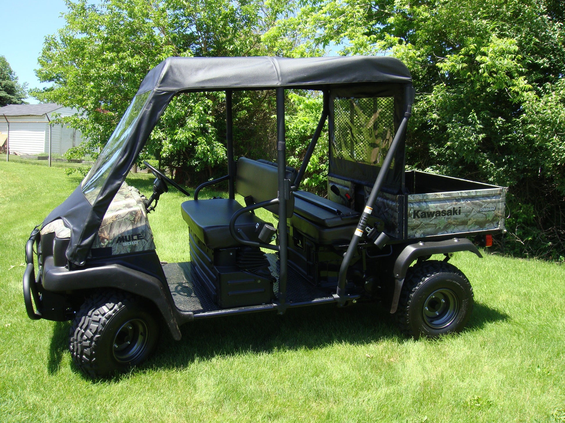 Kawasaki Mule 3000/3010 Trans - Vinyl Windshi (KAW30T-WTO-BLK) - 3 Star UTV