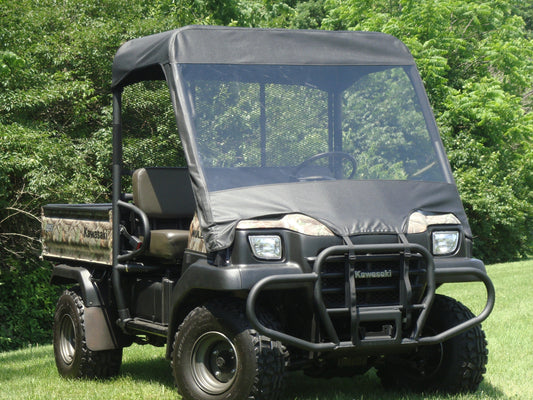 Kawasaki Mule 3000/3010 - Vinyl Windshield/To (KAW301-WTO-BLK) - 3 Star UTV