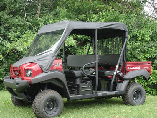 Kawasaki Mule 4000/4010 Trans - Vinyl Windshi (KAW40T-WTR-BLK) - 3 Star UTV